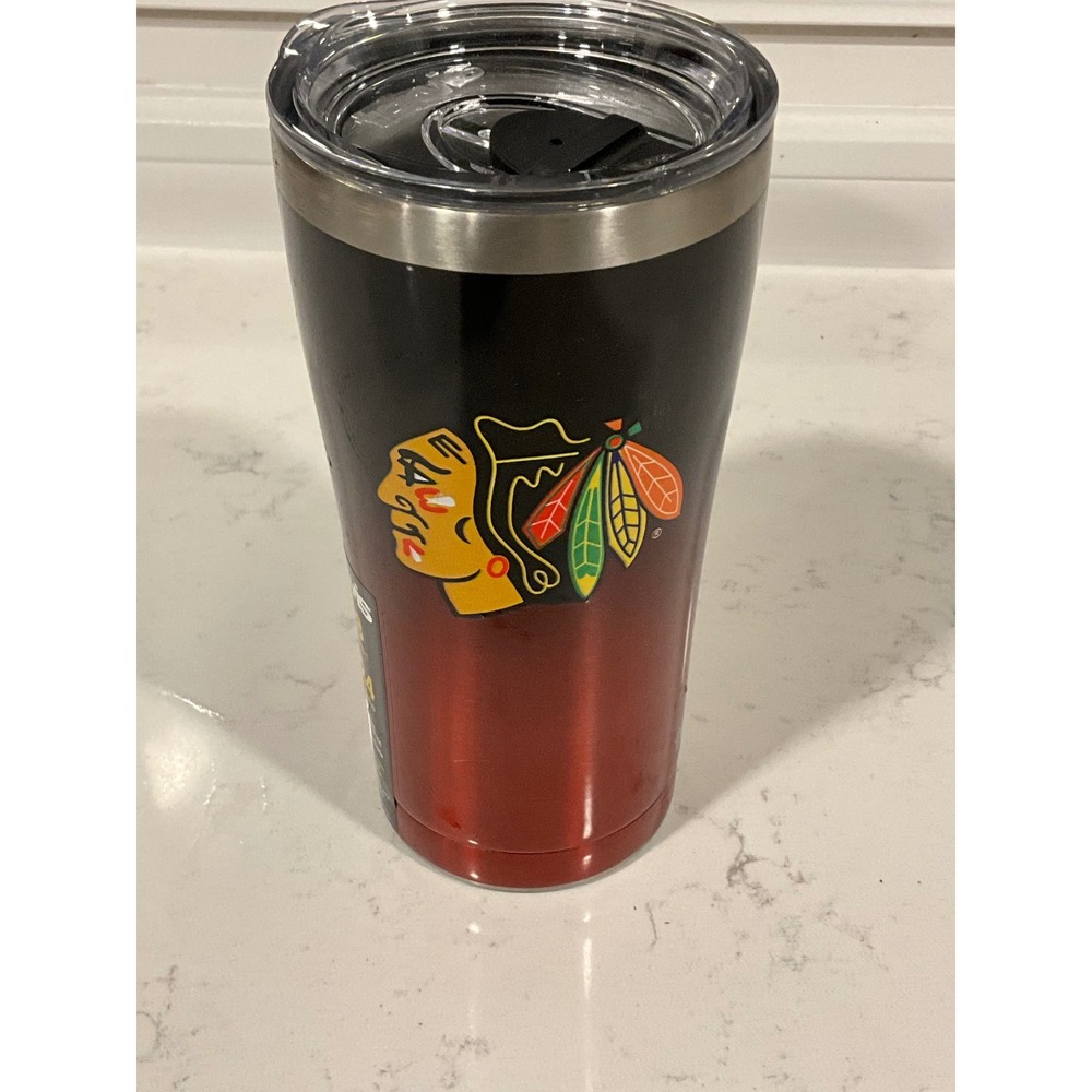Chicago Blackhawks Tervis Tumbler 20oz Stainless Steel NHL Red Black Ombre New